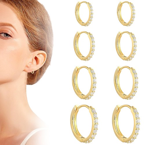 Ohrringe creolen set zirkonia - set,