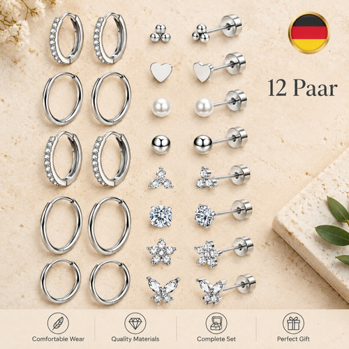 Ohrringe silber set - silber,