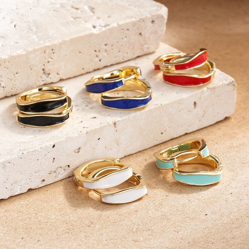 Creolen gold ohrringe emaille - gold,