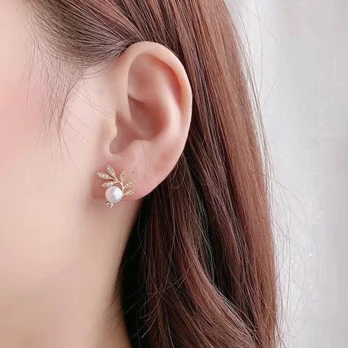 Ohrringe zirkonia perle strass - perle,