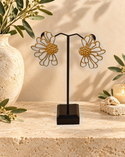 Blüten ohrringe damen weiß - blüten,