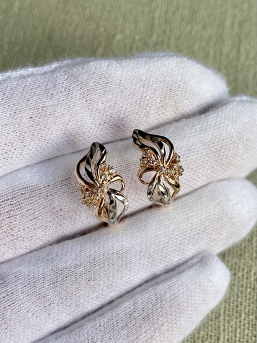 Russische ohrringe 585 rotgold - ohrringe,