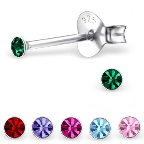 Mini kristall ohrstecker - mini, 925